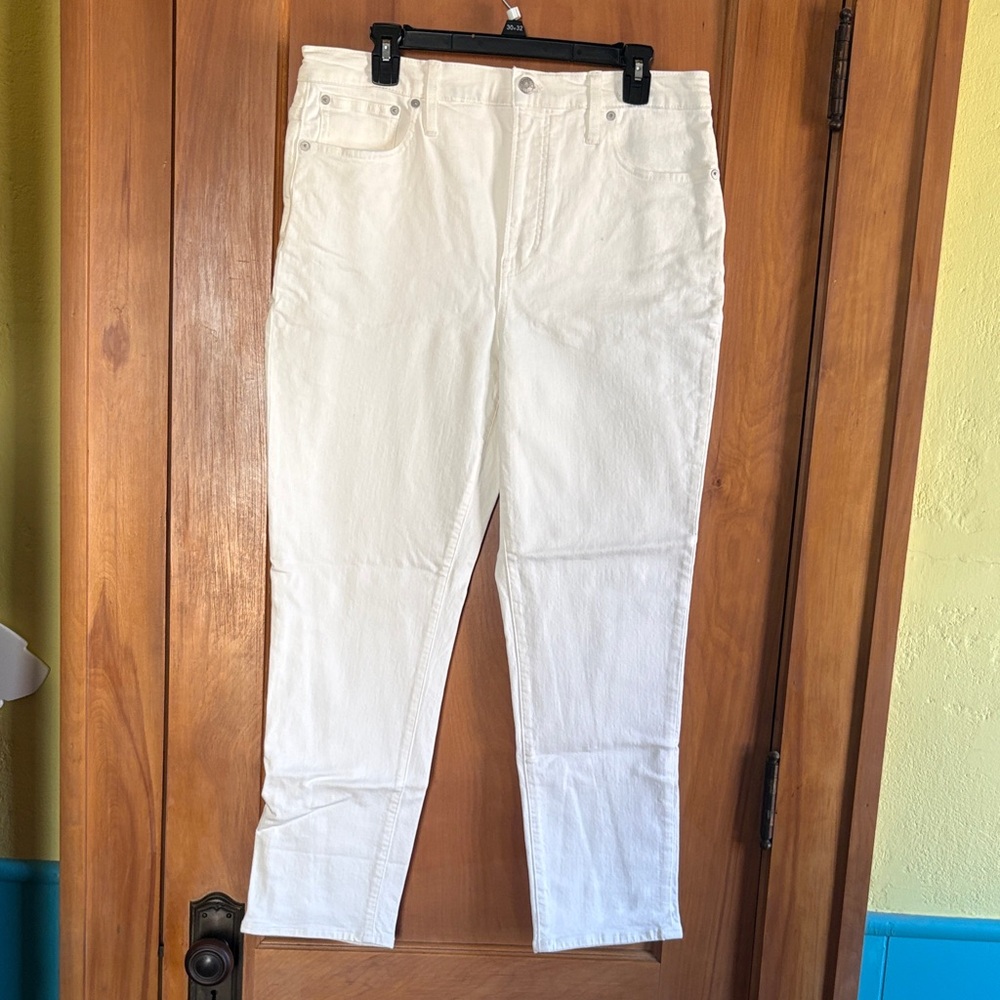 Madewell Cream High-Rise Jeans with Script Label